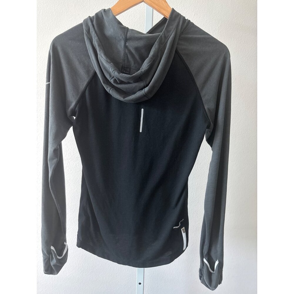 Nike Dri-Fit Running Hoodie Sz M Black Gray Athleisure Zipper Pocket (2013-2016) - Picture 3 of 11